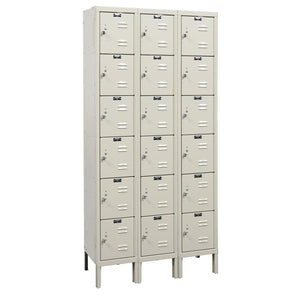 Premium 6-Tier Box Locker, 12" W x 18" D x 78" H (12" H Openings), Assembled, Three Wide