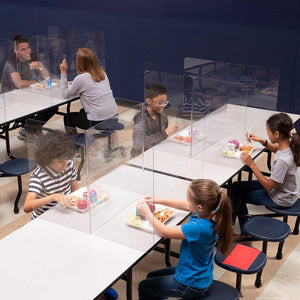 Classroom Bent-Edge Desktop Barrier and Sneeze Guard, 18" W x 14.5" D x 20" H