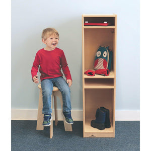 Single Two-Section Coat Locker with Cubby Storage Compartments