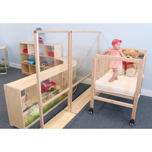 Floor Standing Acrylic Partition, 25" Wide