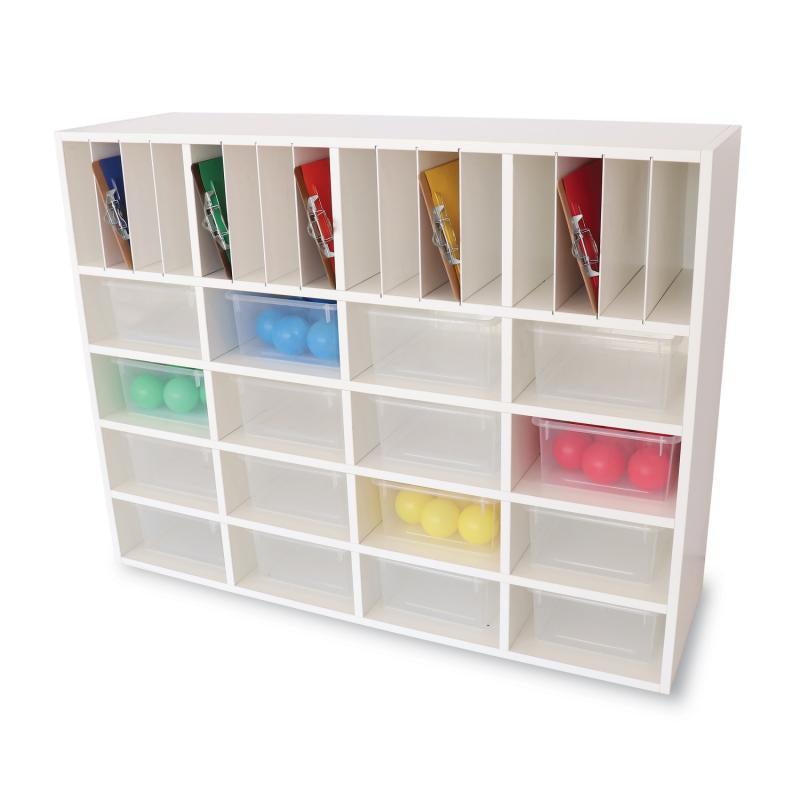 White Wall Collection Cubby Organizer Cabinet