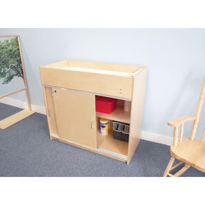 EZ Clean Birch Changing Cabinet with Trays