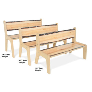 Nature View Live Edge Collection Bench, 12" Seat Height