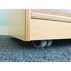 Clear Tray Single Column Mobile Storage Cabinet