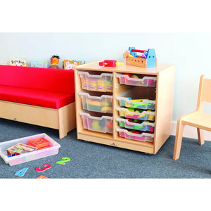 Clear Tray Double Column Mobile Storage Cabinet