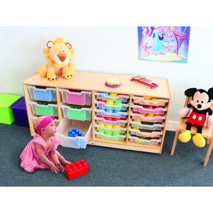 Clear Tray Quad Column Mobile Storage Cabinet