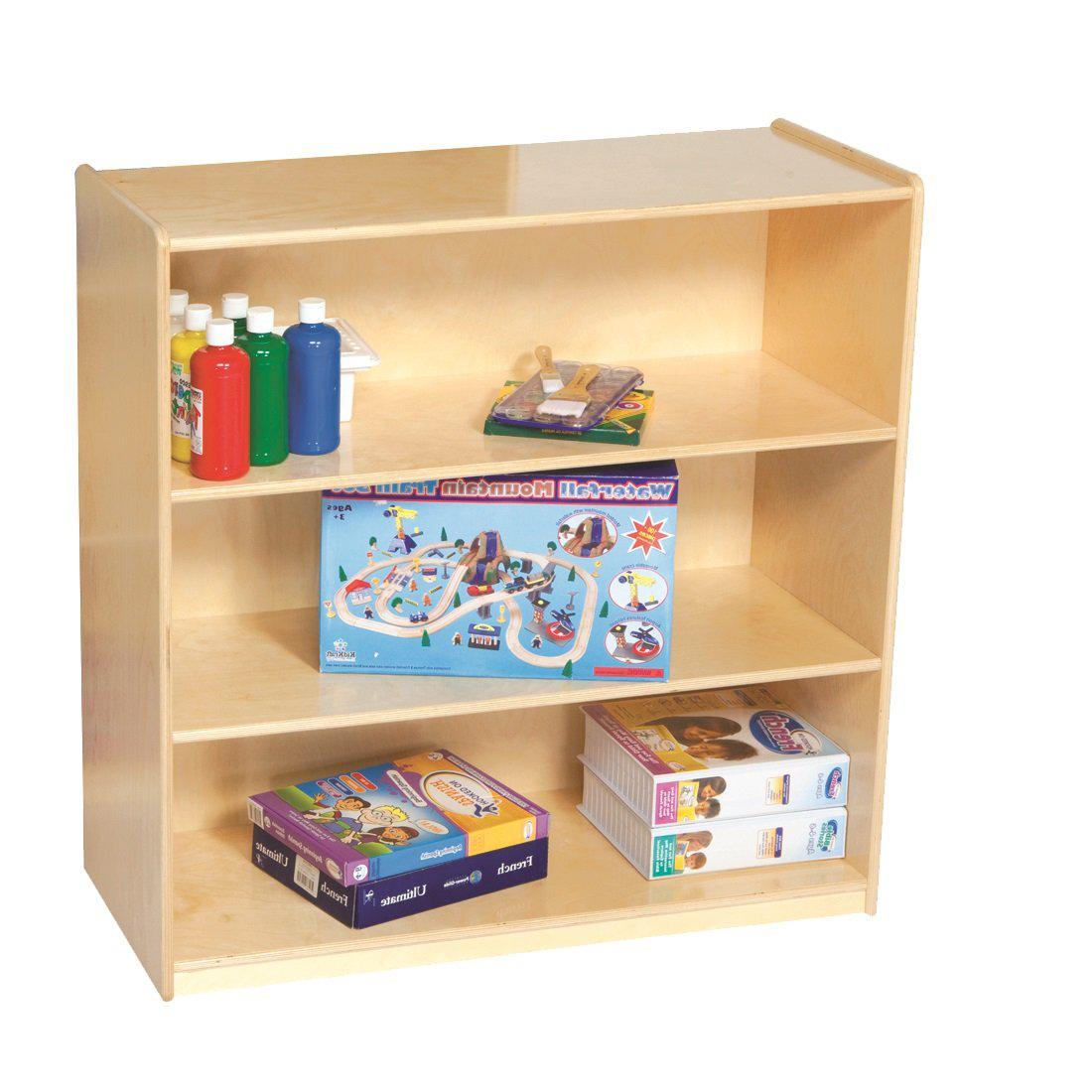 3-Shelf Bookshelf with Fixed Shelves, 36-3/4"H