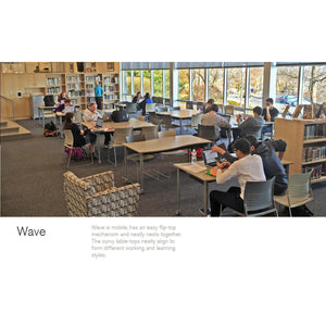 Muzo Tall Kite® Wave Standing Height Mobile Dry-Erase Flip-Top Folding/Nesting Table, Rectangle, 59" W x 34" D