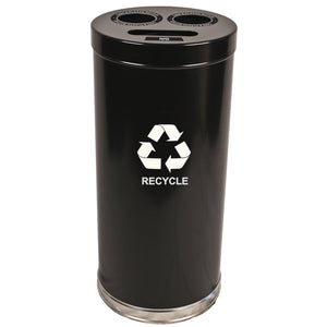 Emoti-Can Indoor Recycling Container, Three Openings, 24-Gallon Capacity
