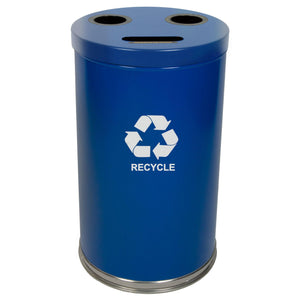 Emoti-Can Indoor Recycling Container, Three Openings, 34.5-Gallon Capacity