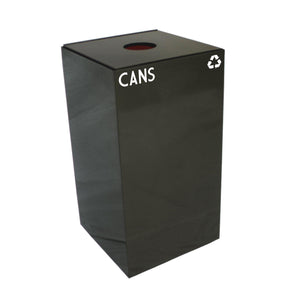 GeoCube Indoor Square Steel Recycling Receptacle, 28-Gallon Capacity, 15" x 15" x 28" H