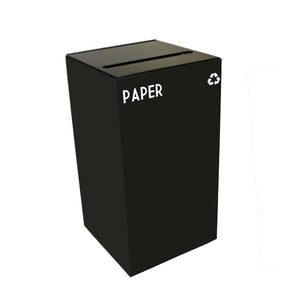 GeoCube Indoor Square Steel Recycling Receptacle, 28-Gallon Capacity, 15" x 15" x 28" H