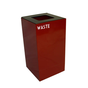 GeoCube Indoor Square Steel Recycling Receptacle, 28-Gallon Capacity, 15" x 15" x 28" H
