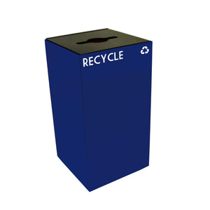 GeoCube Indoor Square Steel Recycling Receptacle, 28-Gallon Capacity, 15" x 15" x 28" H