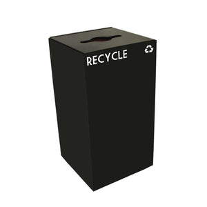 GeoCube Indoor Square Steel Recycling Receptacle, 28-Gallon Capacity, 15" x 15" x 28" H