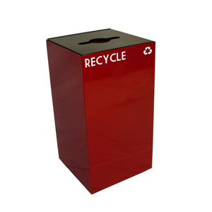 GeoCube Indoor Square Steel Recycling Receptacle, 28-Gallon Capacity, 15" x 15" x 28" H
