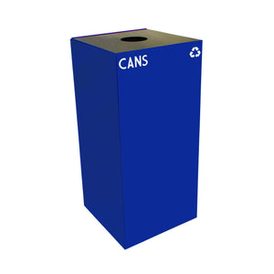 GeoCube Indoor Square Steel Recycling Receptacle, 32-Gallon Capacity, 15" x 15" x 32" H