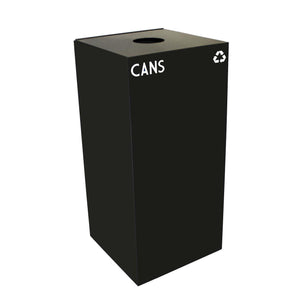 GeoCube Indoor Square Steel Recycling Receptacle, 32-Gallon Capacity, 15" x 15" x 32" H