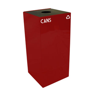 GeoCube Indoor Square Steel Recycling Receptacle, 32-Gallon Capacity, 15" x 15" x 32" H