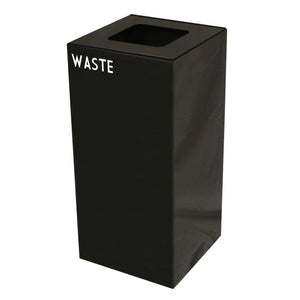 GeoCube Indoor Square Steel Recycling Receptacle, 32-Gallon Capacity, 15" x 15" x 32" H