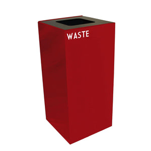 GeoCube Indoor Square Steel Recycling Receptacle, 32-Gallon Capacity, 15" x 15" x 32" H