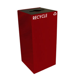 GeoCube Indoor Square Steel Recycling Receptacle, 32-Gallon Capacity, 15" x 15" x 32" H