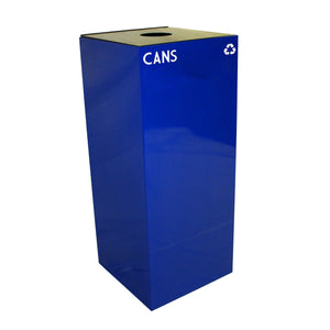 GeoCube Indoor Square Steel Recycling Receptacle, 36-Gallon Capacity, 15" x 15" x 36" H