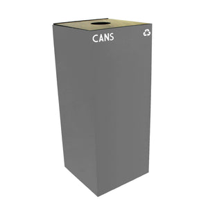 GeoCube Indoor Square Steel Recycling Receptacle, 36-Gallon Capacity, 15" x 15" x 36" H