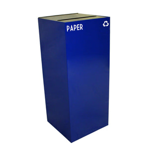 GeoCube Indoor Square Steel Recycling Receptacle, 36-Gallon Capacity, 15" x 15" x 36" H
