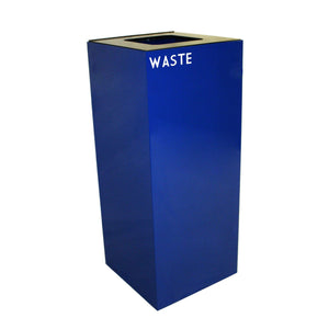 GeoCube Indoor Square Steel Recycling Receptacle, 36-Gallon Capacity, 15" x 15" x 36" H