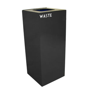 GeoCube Indoor Square Steel Recycling Receptacle, 36-Gallon Capacity, 15" x 15" x 36" H