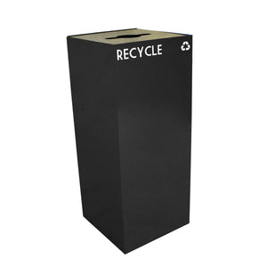 GeoCube Indoor Square Steel Recycling Receptacle, 36-Gallon Capacity, 15" x 15" x 36" H