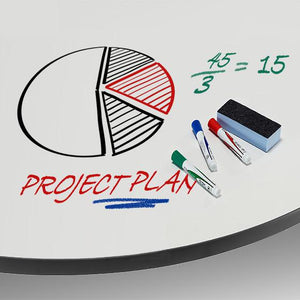 Aero Dry Erase Markerboard Activity Table, 30" x 48" Surge, Oval Adjustable Height Legs
