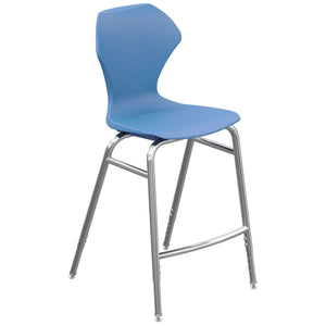 Apex Series Adjustable Height Stool-Stools-Blueberry-Chrome-