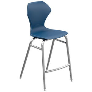 Apex Series Adjustable Height Stool-Stools-Navy-Chrome-
