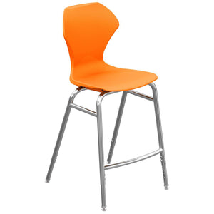 Apex Series Adjustable Height Stool-Stools-Orange-Chrome-