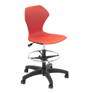 Apex Series Gas Lift Task Swivel Stool with 5-Star Base-Stools-Red-