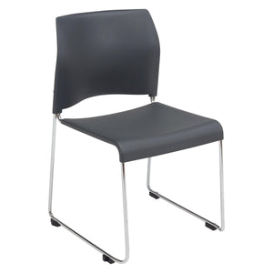 Cafetorium Plastic Stack Chair-Chairs-Charcoal on Chrome Frame-