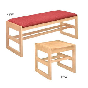 Class Act Bench with Upholstered Seat, 19"W, FREE SHIPPING