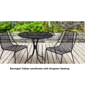 Barnegat Collection Outdoor/Indoor Black Steel 36" Round Bar Height Table with Umbrella Hole