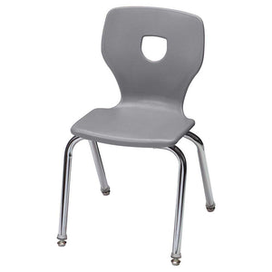 Silhoflex Stacking Chair, 18" Seat Height, Chrome Frame, Pumice Seat - QUICK SHIP