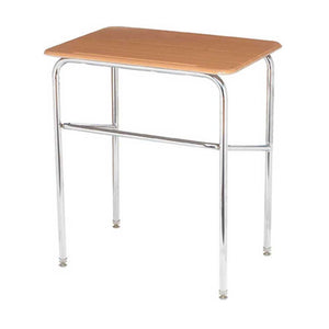Study Top Adjustable Height Desk, 18" x 24" Solid Hard Plastic Oak Top, Chrome Frame - QUICK SHIP