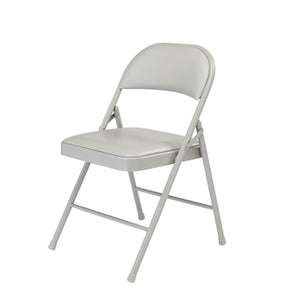 Commercialine Vinyl Padded Steel Folding Chair (Carton of 4)-Chairs-Grey-