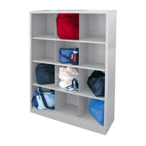 Cubby Storage Organizer, 12 Sections, 46 x 18 x 66, Dove Gray