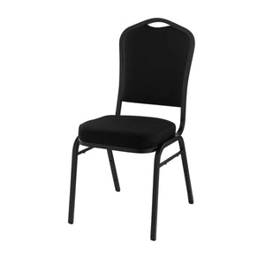 Deluxe Upholstered Silhouette Stack Chair-Chairs-Ebony Black Fabric/Black Sandtex Frame-