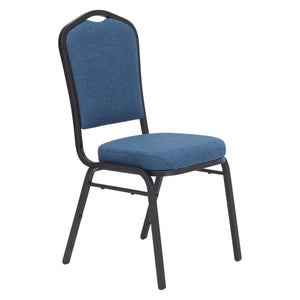 Deluxe Upholstered Silhouette Stack Chair-Chairs-Natural Blue Fabric/Black Sandtex Frame-