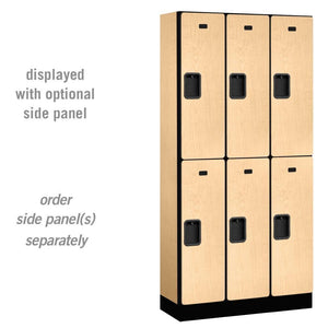 Designer Wood Lockers, 12"-Wide Double Tier, 6 Feet High, 15" Deep-Lockers-3 Wide-Maple-