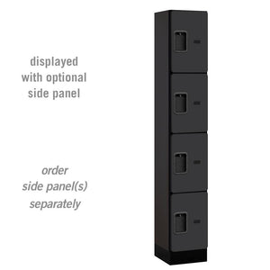 Designer Wood Lockers, 12"-Wide Four Tier, 6 Feet High, 15" Deep-Lockers-1 Wide-Black-