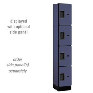 Designer Wood Lockers, 12"-Wide Four Tier, 6 Feet High, 15" Deep-Lockers-1 Wide-Blue-