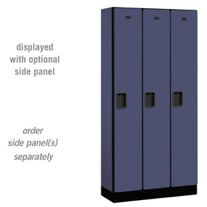 Designer Wood Lockers, 12" Wide Single Tier, 6 Feet High, 15" Deep-Lockers-3 Wide-Blue-